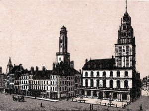 Calais városa: régi világítótorony és városháza a „” A világ 168 nézetet illusztrál”” Keltezés nélküli (XIX. század vége) alkotó: Unknown artist