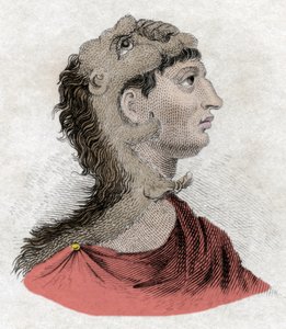 Az ókor civilizációja: II. Fülöp macedón király (Kr. e. 382-336), Nagy Sándor apja portréja. századi metszet. alkotó: Unknown artist
