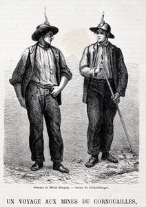 Szénbányák Angliában: 2 bányász a Wheal Margery-től, „Tour du Monde” alkotó: Unknown artist