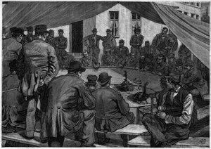 Kakasviadal Belgiumban 1888-ban a "" le journal de la Jeunesse "" de 1888-ban. alkotó: Unknown artist