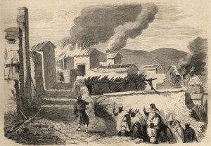 Algéria meghódítása: expedíció Nagy-Kabiliába 1857-ben. A Beni-Yenni (Beni Yenni) benyújtása Mr. Ameller, az 1. Zouave zászlóaljvezető rajza alapján. Metszet a „Le Monde illustrious”-ban 1857-ből. Magángyűjtemény. alkotó: Unknown artist
