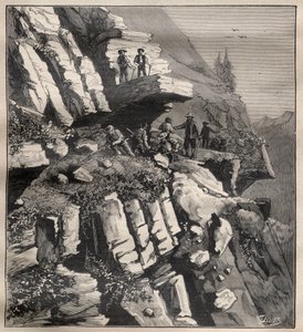 Hegyi út építése az Alpokban – gravírozás a „La Science francaise”-be” alkotó: Unknown artist