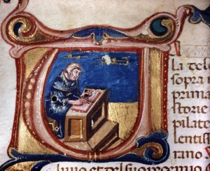 Másolat szerzetes. 13. századi kézirat. Biblioteca Trivulziana, Milánó alkotó: Unknown artist