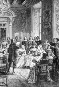 Corneille a Hotel de Rambouillet-ban olvassa Polyeucte-i tragédiáját – M. Guizot „Histoire de France a legtávolabbi időktől 1789-ig” című művében alkotó: Unknown artist