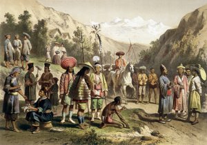 Jelmezek a dél-kínai Ta Ly királyságból. Az 1866-1868 közötti indokínai felfedezőút atlasza, szerkesztette F. Garnier alkotó: Unknown artist