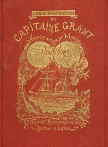Jules Verne „Grant kapitány gyermekei” című könyvének borítója, szerk. Hetzel alkotó: Unknown artist
