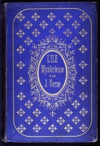 A „A titokzatos sziget” című könyv borítója, Jules Verne regénye alkotó: Unknown artist