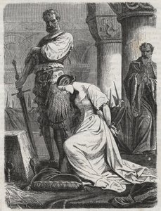 Katherine Howard halála, VIII. Henrik felesége, 1864-es metszet – Catherine Hovard vagy Catherine Howard (Katherine vagy Katheryn alkotó: Unknown artist