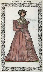 Francia hölgy – Jean Sulperius „Habits et effigies” című könyvében alkotó: Unknown artist