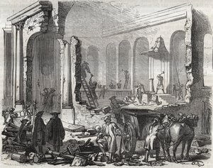 Charenton templomának lerombolása 1685 novemberében, miután a nantes-i szerkesztőt visszavonták, október 18-án alkotó: Unknown artist