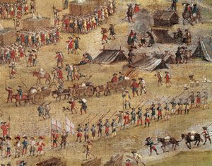 Részlet Richelieu csapatairól La Rochelle ostroma alatt (olaj, vászon, 1640 körül) alkotó: Unknown artist