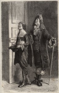 Diafoirus pere et fils – metszet a „Képzeletbeli malad”-hoz, Jean Baptiste Poquelin dit Moliere (1622-1673) (A képzeletbeli érvénytelen) alkotó: Unknown artist