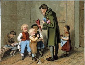 A kitüntetések kiosztása az iskolában - kromotográfia, 19. század vége alkotó: Unknown artist