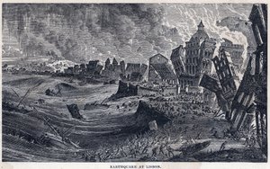 Földrengés Lisszabonból Portugáliába 1755. november 1-jén alkotó: Unknown artist