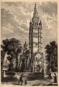 Notre Dame de Croaz Batz templom Roscoffban - Finistere - Bretagne - metszet "" PATRIE" - PECTURESSE FRANCIAORSZÁG LEÍRÁSA 6 KÖTETÉSBEN LUCIEN HUARD - 19. század vége alkotó: Unknown artist