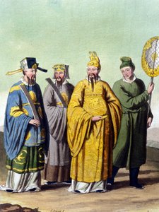 Kína mandarinokkal körülvett császára – J. Ferrario „Le costume ancien et moderne” című művében, szerk. Milánó alkotó: Unknown artist