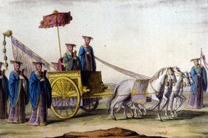A Ming-dinasztia császára szekerén – J. Ferrario „Le costume ancien et moderne”” című művében, szerk. Milánó alkotó: Unknown artist