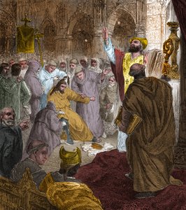 A Meroving-dinasztia vége, 751: III. Childeric király (714-754) letétele Pepin Brief (714-768). alkotó: Unknown artist