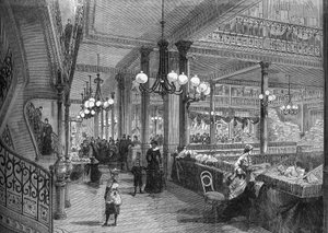A „Bon marche” üzletek bővítése: Új galéria vezet a Büfébe. Párizs 1880. alkotó: Unknown artist