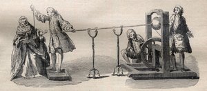 A Boze géppel készült tapasztalat: a bor szellemének gyulladása kard hegyével alkotó: Unknown artist