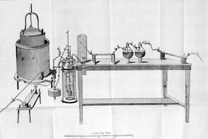 Lavoisier tapasztalata. század elejéről származó metszet. alkotó: Unknown artist