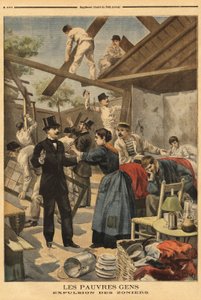 A Gentilly kapunál a katonai övezetben felállított laktanya kiutasítása és eleme. Illusztráció a „” Le petit Journal”-ban, 1895.06.23. alkotó: Unknown artist