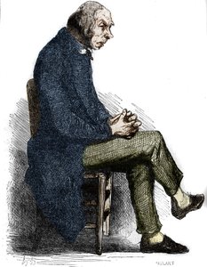 Goriot atya. Metszet 19. század közepe. Illusztráció Honore de Balzac (1799-1850) „The Father Goriot”-hoz. alkotó: Unknown artist