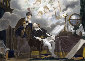 Faust és Mephistopheles - Faust est tente by Mephistopheles - metszet alkotó: Unknown artist