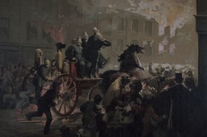 Tűzoltóautó, 19. század vége (színes litó) alkotó: Unknown artist