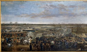 Első Birodalom: I. Napóleon császár (1769-1821) (fehér lovon) a lipcsei csatában (a nemzetek csatája), október 16-19. alkotó: Unknown artist