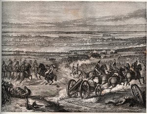 Első koalíció: La Favorite-i csata (Olaszország), 1797. január, Napóleon francia csapatai és az osztrák hadsereg között az első olasz hadjárat során (1796-1797) - La Favorite-i csata, Olaszország, 25. Nivose, 5. év (január) 1797). Egy eljegyzés duri alkotó: Unknown artist