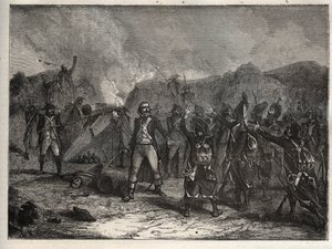 Első koalíció: Antoine Guillaume (Antoine-Guillaume) Rampon ezredes (1759-1842) a montenotte-i csatában 1796. április 12-én, az olasz hadjárat során Bonaparte Napóleon francia csapatai ellen az osztrák és szardíniai seregek ellen - francia alkotó: Unknown artist