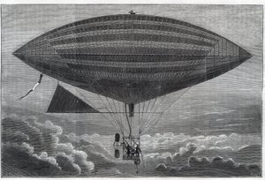 Az első elektromos aerosztát spirálra, amelyet Albert (1839-1906) és Gaston Tissandier (Tissendier) (1843-1899) francia tudós, a „La Nature” magazin szerkesztője kísérletezett október 8-án, hétfőn. alkotó: Unknown artist