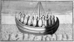 Római katonák flottája - metszet alkotó: Unknown artist