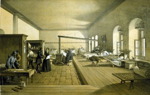 Florence Nightingale (1820 - 1910) a törökországi Scutari kórházban 1855 körül alkotó: Unknown artist