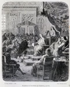 A Francia Akadémia alapítványa Richelieu által alkotó: Unknown artist