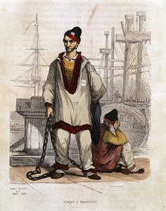 Elítélt a perityben – a „” Les Bagnes: történelem, típusok, erkölcsök, rejtély” című könyvében, Maurice Alhoy, szerk. Gustave Havard, Párizs alkotó: Unknown artist