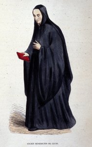 Cluny volt bencés. Metszet egy vallási rendekről szóló albumból, Párizs alkotó: Unknown artist