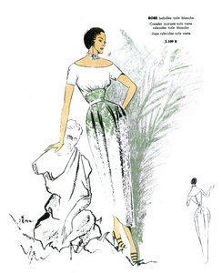 Francia divat, hímzett ruhakialakítás. alkotó: Unknown artist