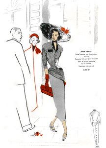 Francia divat, kétrészes ruhakialakítás. alkotó: Unknown artist
