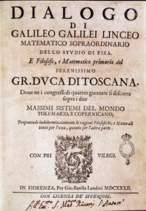 A „Párbeszéd a világ két nagy rendszeréről” (dialogo sopra i due massimi sistemi del mondo) frontispice VIII. Urban pápa megbízásából Galileo Galilei dit Galilee (1564-1642) csillagász és fizikus 1620 körül, és 1632-ben jelent meg. Ez alkotó: Unknown artist