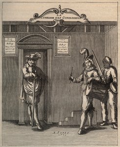 Georges de Scudery „A komikusok vígjátéka, az új találmány költeménye” frontispice - 1635 alkotó: Unknown artist