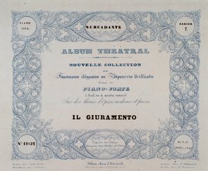 Mercadante Il Giuramento című operájának homlokzata (1837) alkotó: Unknown artist