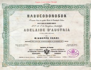Giuseppe Verdi Nabucco-operájának frontképe alkotó: Unknown artist