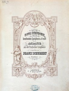 Franz Schubert Befejezetlen szimfóniájának partitúrájának előképe alkotó: Unknown artist