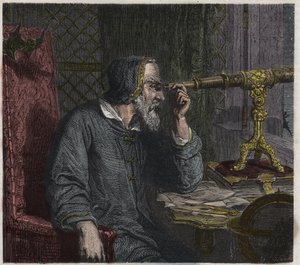 Galileo Galilei és teleszkópja alkotó: Unknown artist