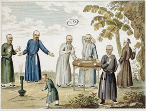 Játékok és teázó férfiak Kínában - s.d, grav. alkotó: Unknown artist