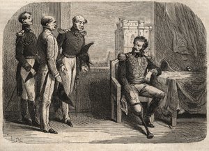 Daumesnil tábornok nem hajlandó átadni a Chateau de Vincennes-t (Franciaország). alkotó: Unknown artist
