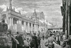 Német Birodalom vagy Második Birodalom (1871-1918): Szocialista tüntetés a berlini piactéren, február 25. alkotó: Unknown artist