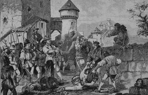 Német parasztháború (1524-1526): Maichau várának ostroma után alkotó: Unknown artist